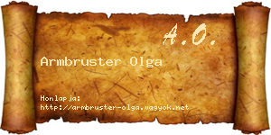 Armbruster Olga névjegykártya